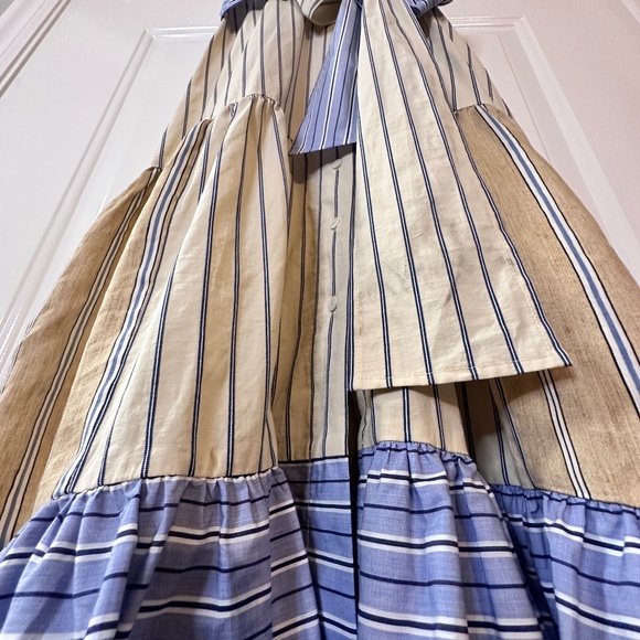 Sandro Long Sleeveless Asymmetric dress w stripes. EU-34 (US-S or size 2) - Picture 9 of 16